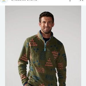 Chubbies Sz M Olive Patterned Men's Fleece Sweater